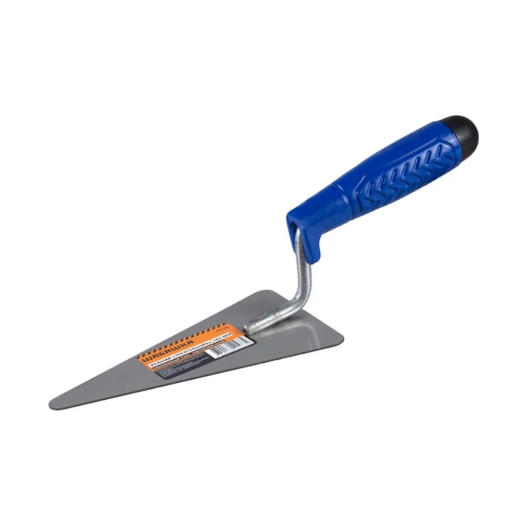 Кельма треугольная Шабашка 0021-039, 227631, пластиковая ручка, длина лезвия 160 мм 