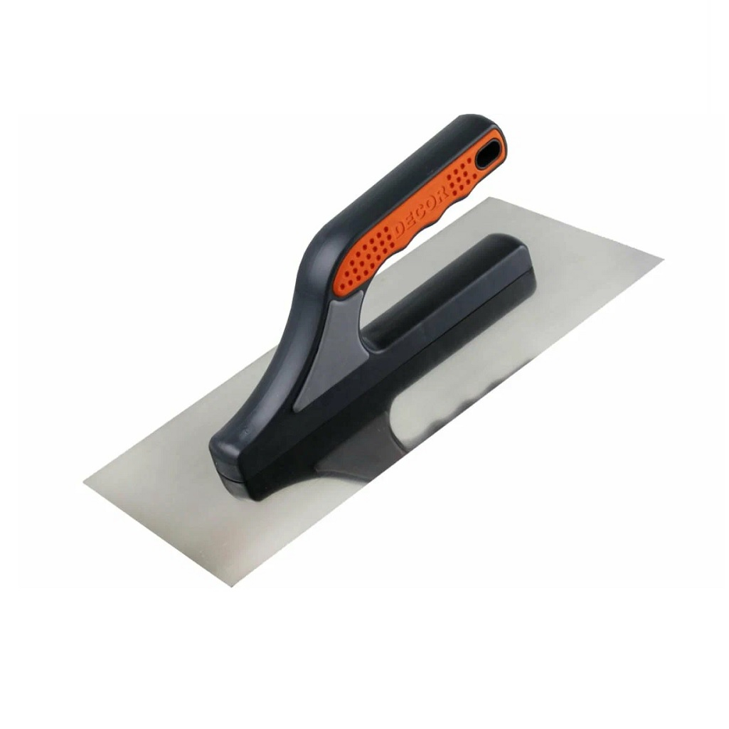 Гладилка Decor 680-001, 130х280 мм, нержавеющая сталь, прямая, для плитки, кафеля, керамогранита