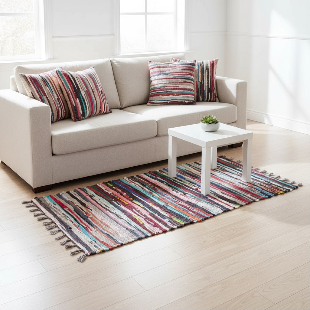 Коврик хлопковый Sunstep 33-154, прямоугольник, для прихожей и гостиной, 55х110 см