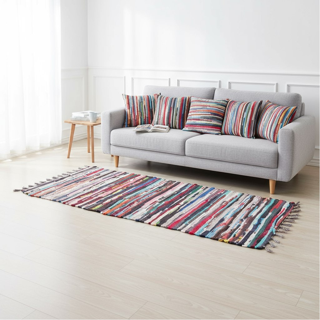 Коврик хлопковый Sunstep 33-154, прямоугольник, для прихожей и гостиной, 55х110 см