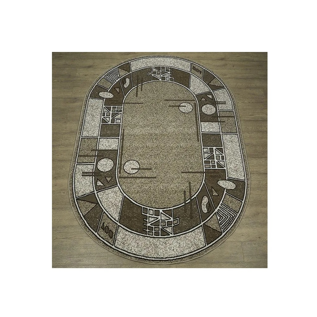 Ковер Белка Лайла де Люкс 15804, овал, бежевый 10822, 1000х2000 мм, для кухни или гостиной