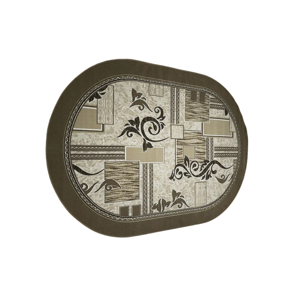 Ковер Белка Лайла де Люкс 15839, овальный, бежевый, 1000х2000 мм, полипропилен 