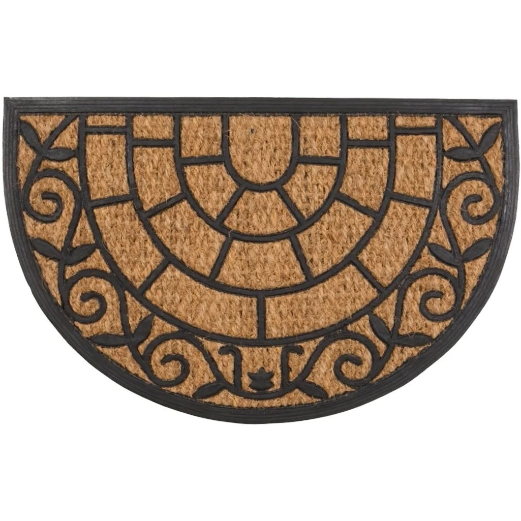 Коврик Sunstep Веранда 32-090, полуовал, кокосовое волокно, резина, 450х750 мм