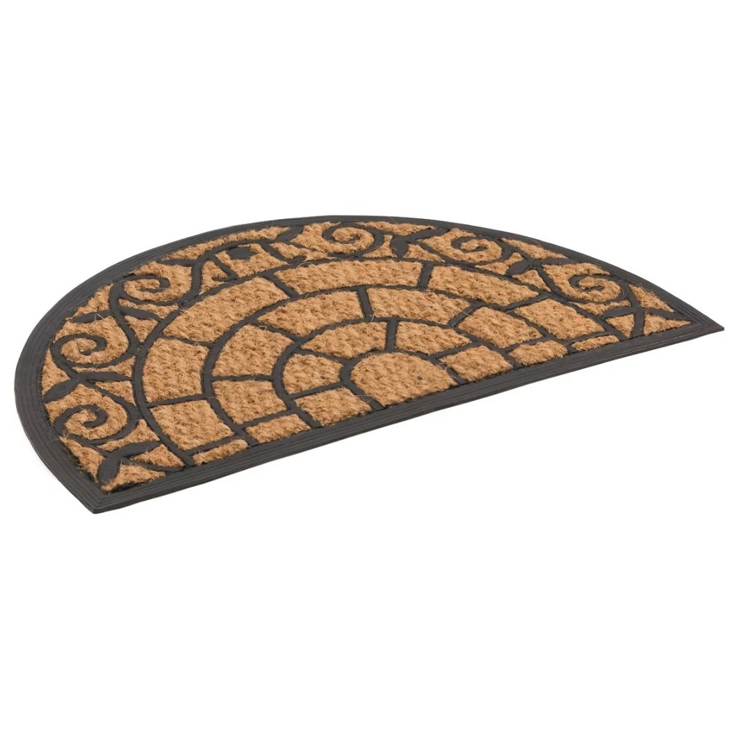 Коврик Sunstep Веранда 32-090, полуовал, кокосовое волокно, резина, 450х750 мм