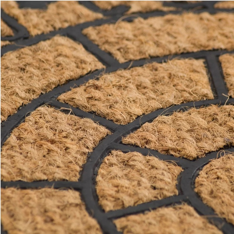 Коврик Sunstep Веранда 32-090, полуовал, кокосовое волокно, резина, 450х750 мм