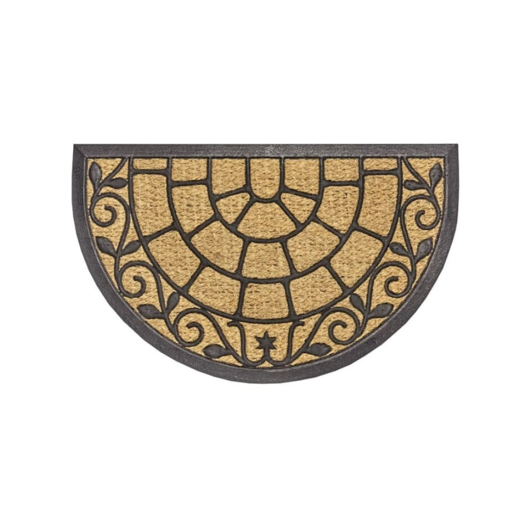 Коврик Sunstep Веранда 32-090, полуовал, кокосовое волокно, резина, 450х750 мм