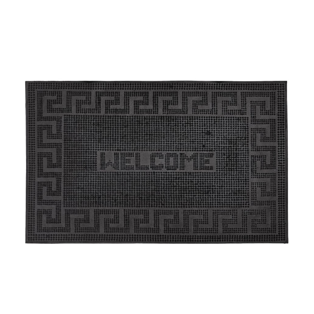 Коврик придверный ComeForte Pin Mat Welcome, черный, 45х75 см