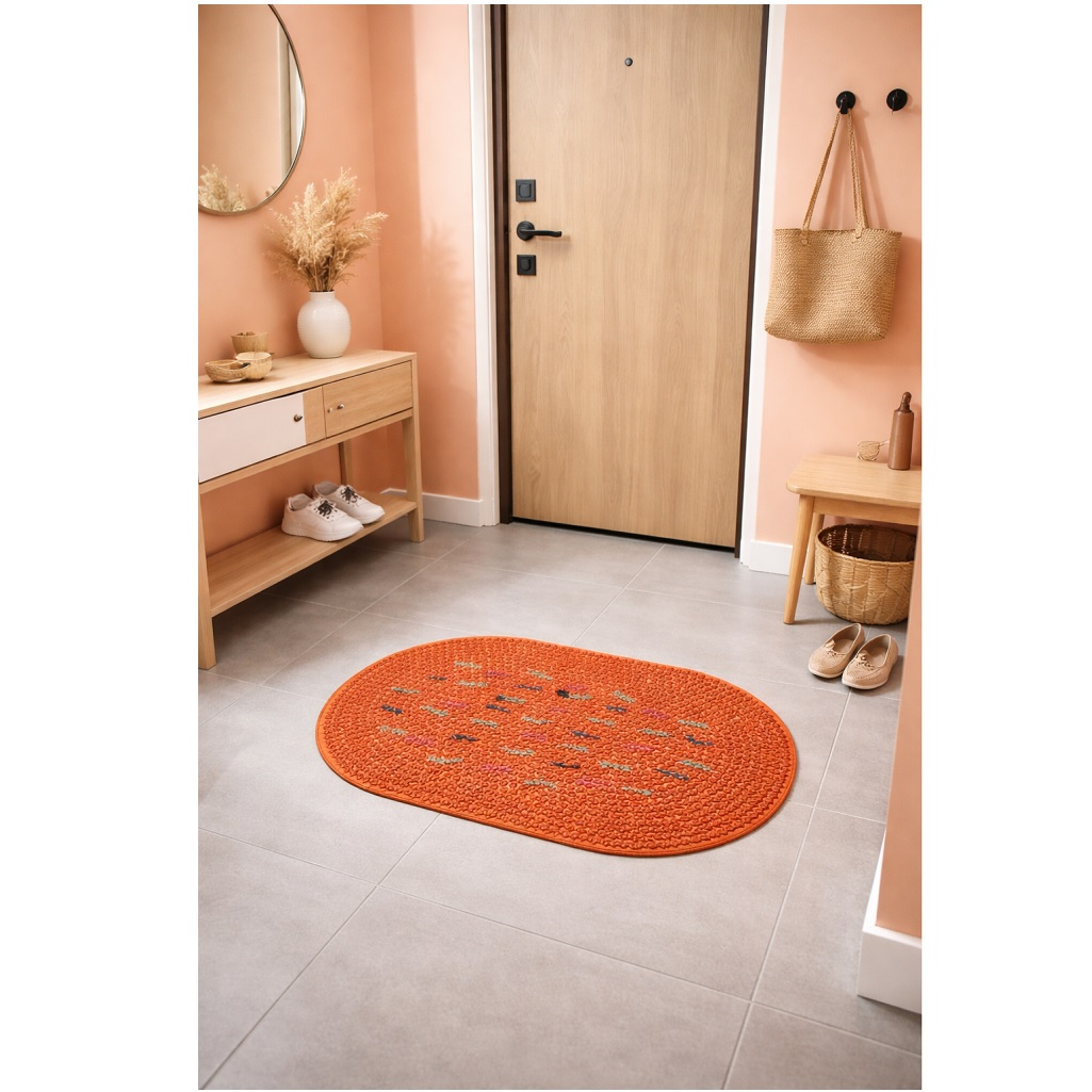 Коврик придверный ComeForte FRG Orange, резина, овал, 40х60 см