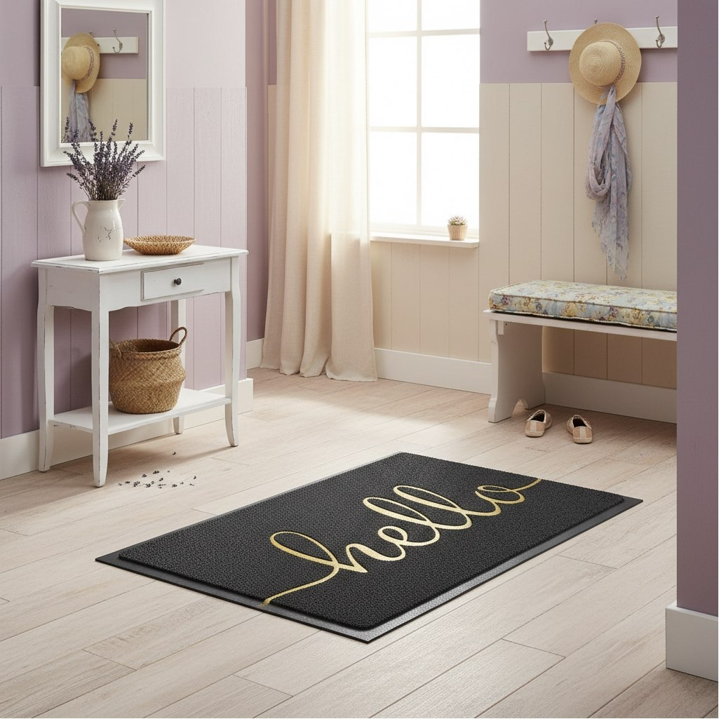 Коврик придверный ComeForte Hello HM-03, пористый, серый, 400х600 мм