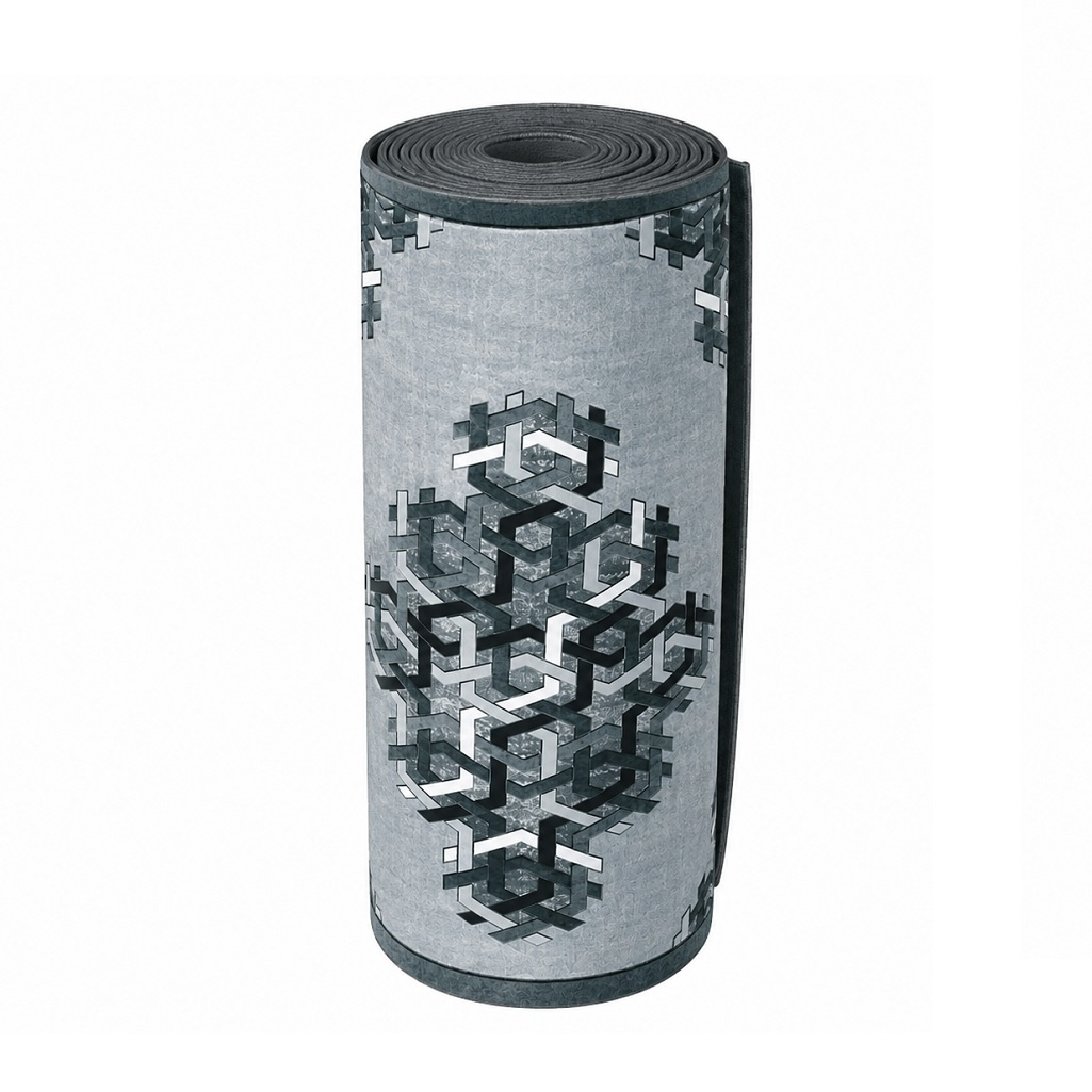 Ковровая дорожка 3D матовая, полиэтилен, 0.4х60х1500 см, FM 06-131, серый