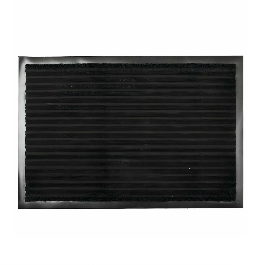 Коврик придверный ComeForte Floor Mat, влаговпитывающий, ребристый, черный, 50х80 см