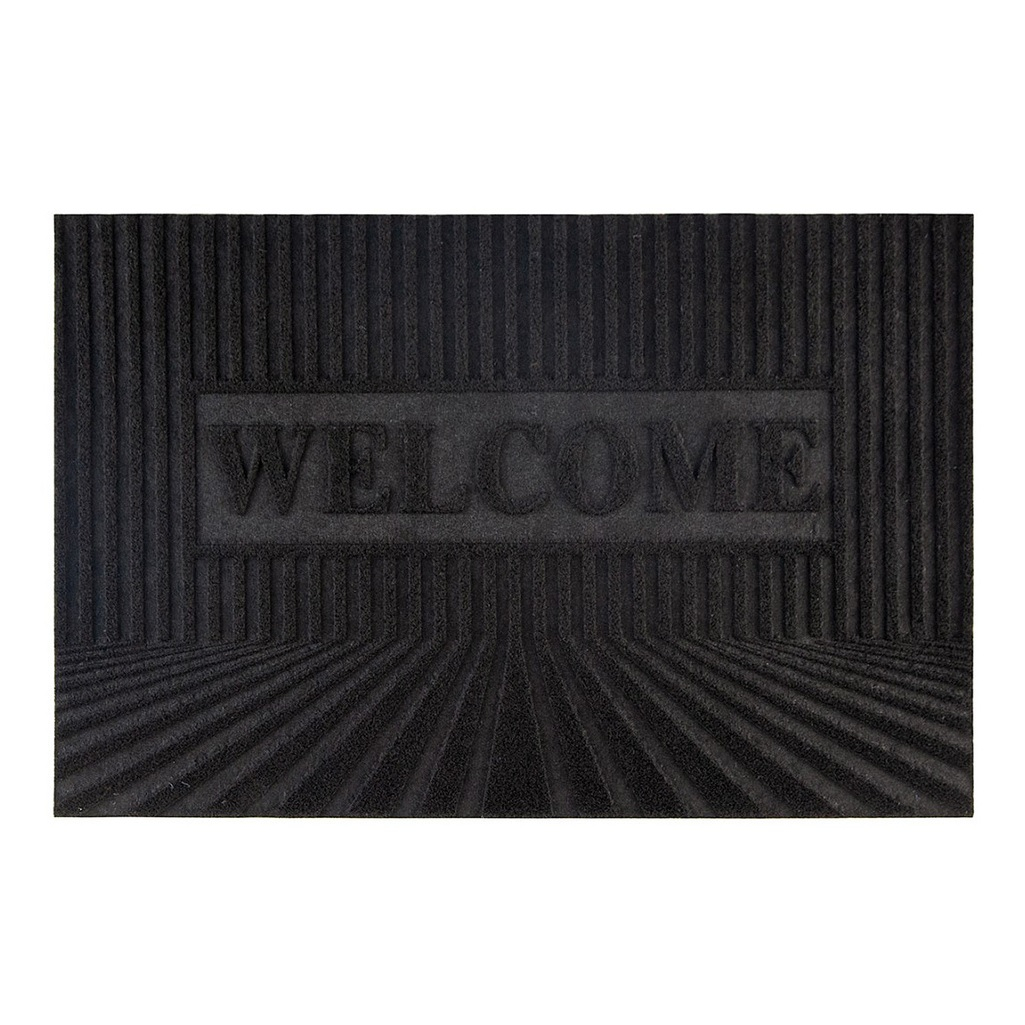 Коврик придверный Sunstep Welcome 35-903, с тиснением, влаговпитывающий, 600х900 мм, черный