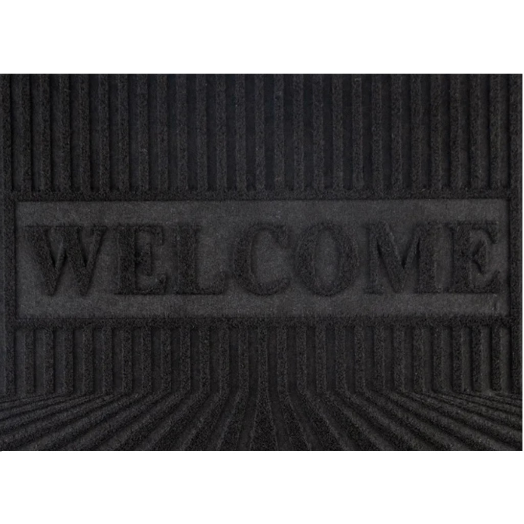 Коврик придверный Sunstep Welcome 35-903, с тиснением, влаговпитывающий, 600х900 мм, черный