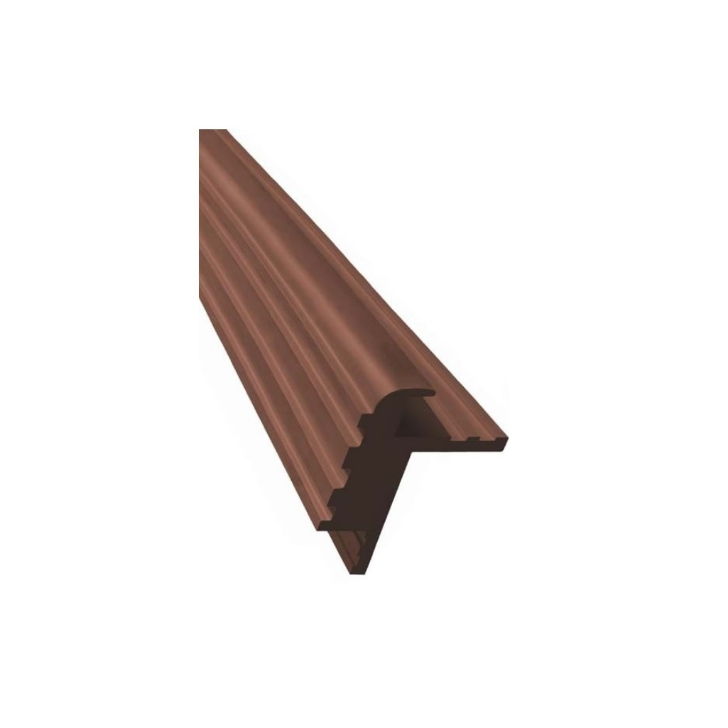 Профиль закладной противоскользящий, резиновый, коричневый, для углов лестниц 13х40 мм