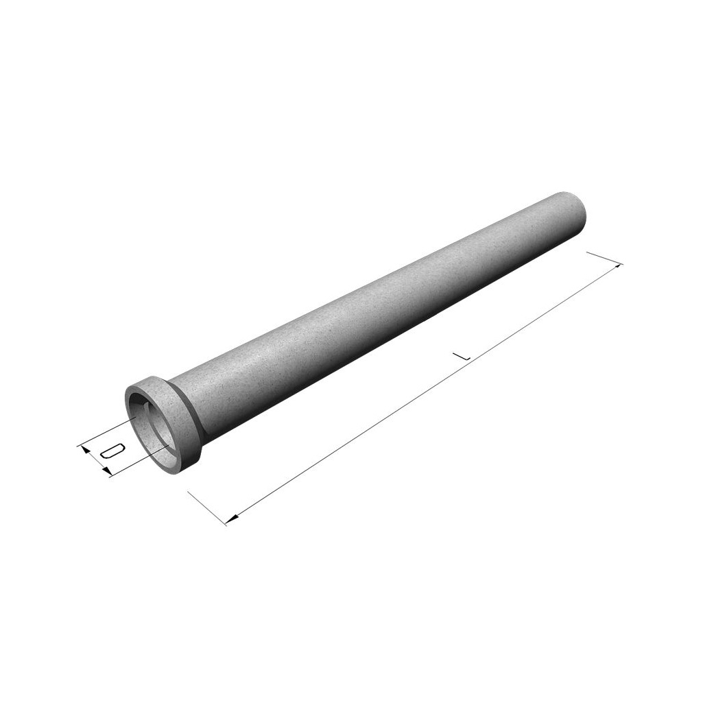 Труба железобетонная Т 50-25-3, 500х2500 мм, безнапорная, раструбная, устойчивая к коррозии