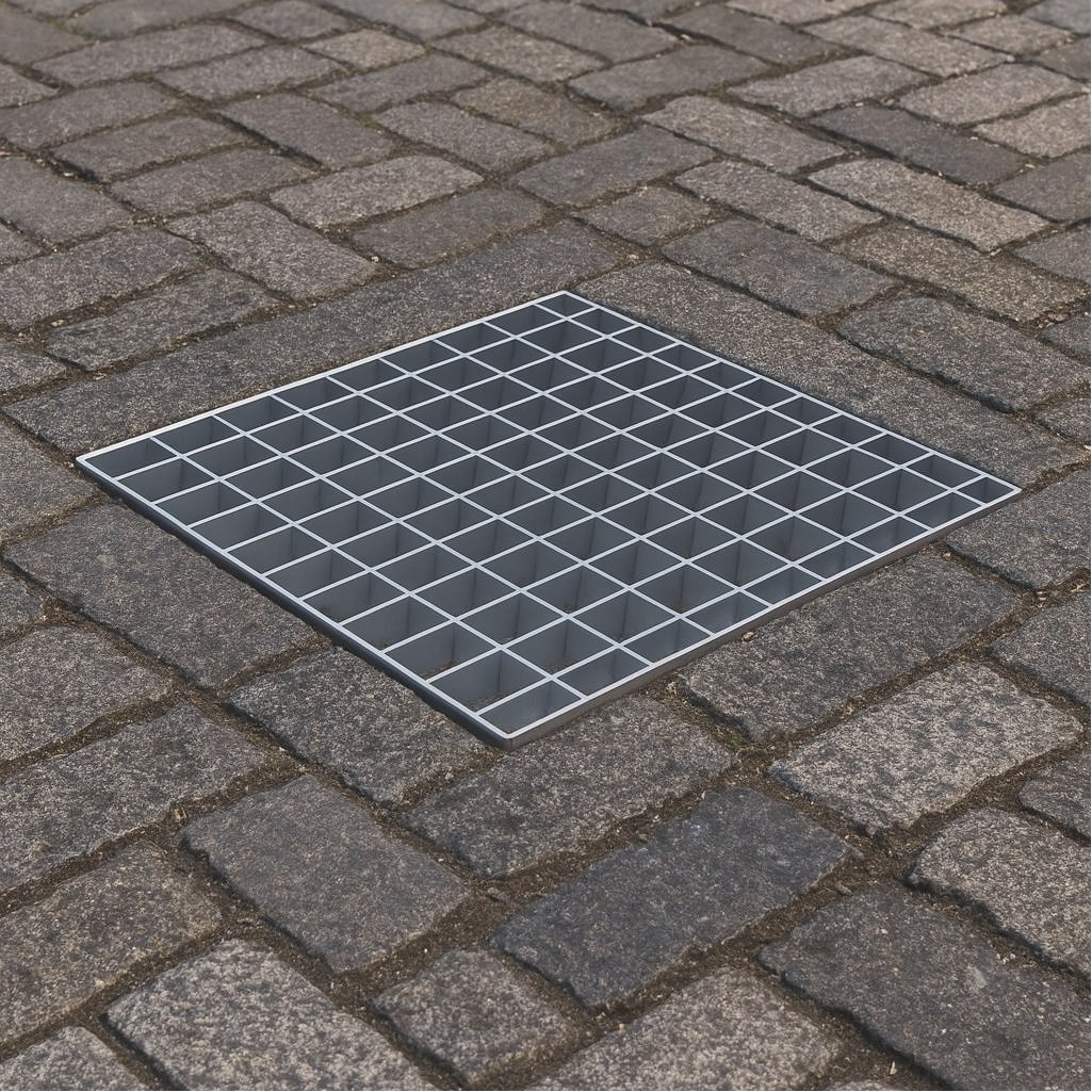 Решетка ячеистая, стальная, оцинкованная, водоприемная, 285х285 мм