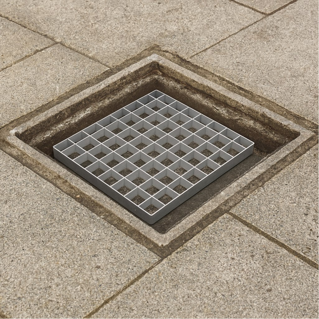 Решетка ячеистая, стальная, оцинкованная, водоприемная, 285х285 мм