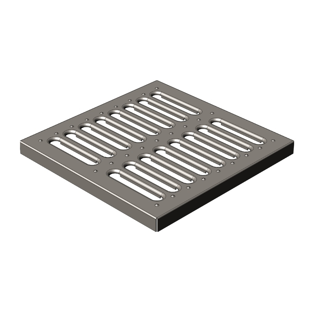 Решетка водоприемная к дождеприемнику, штампованная, оцинкованная сталь, 21х285х285 мм