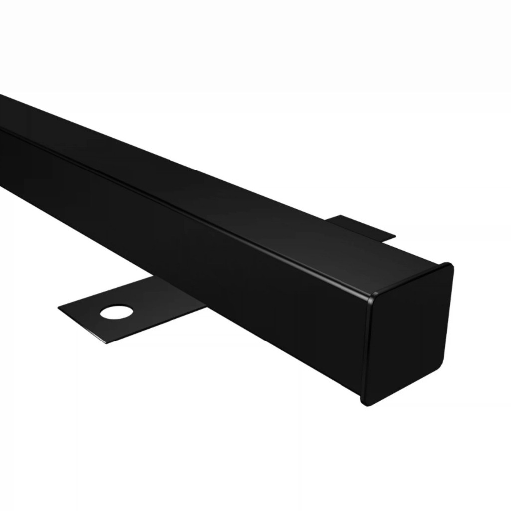 Столб для забора 60х60х2900 мм, профильная труба, с креплениями и заглушкой, черный цвет