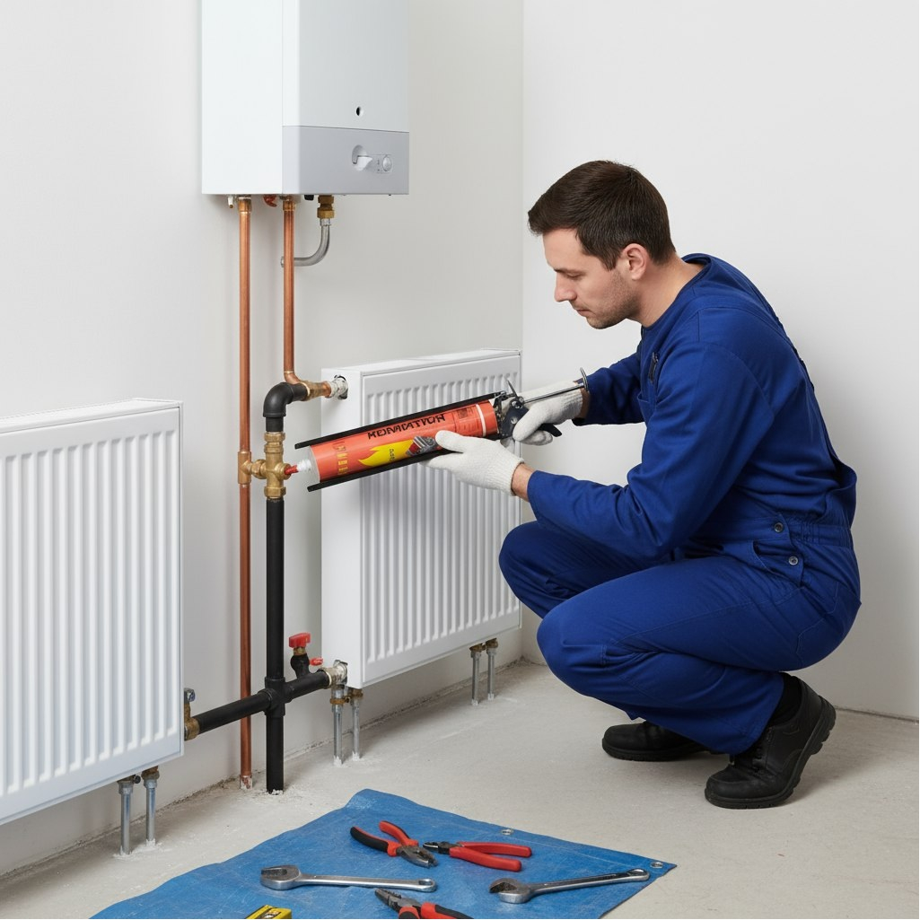 Герметик силиконовый KRONbuild SHR30, высокотемпературный, красный, 300 мл