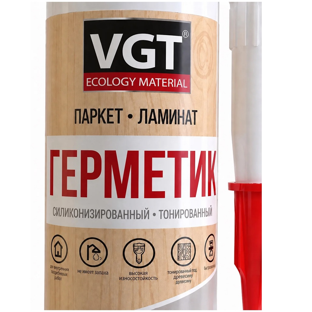 Герметик силиконизированный VGT, тонированный, для наружных и внутренних работ, графит, 0.4 кг