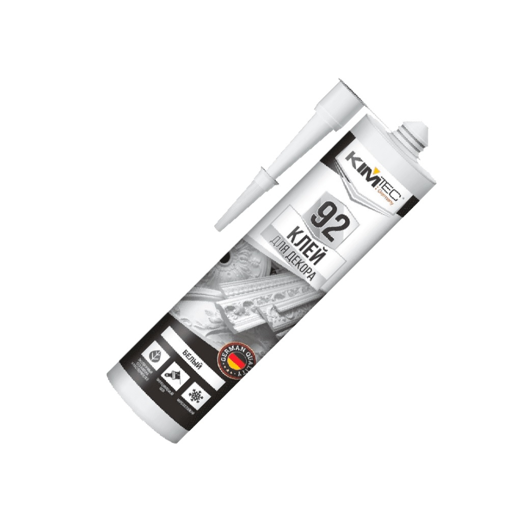 Клей монтажный Kim Tec 92, 03-01-92, для декора, тиксотропный, влагостойкий, белый, 280 мл