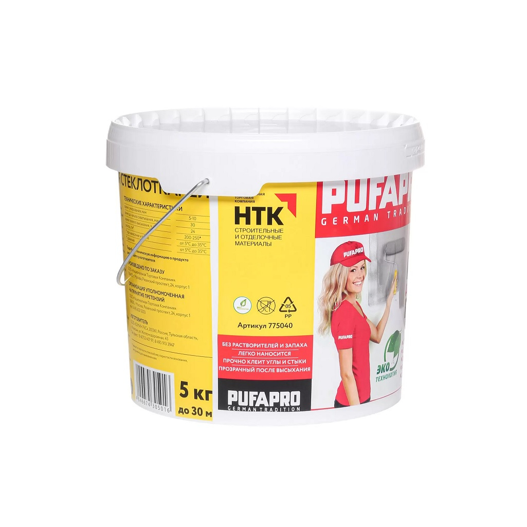 Клей для стеклохолста Pufapro GLS 775040, готовый, морозостойкий, 5 кг