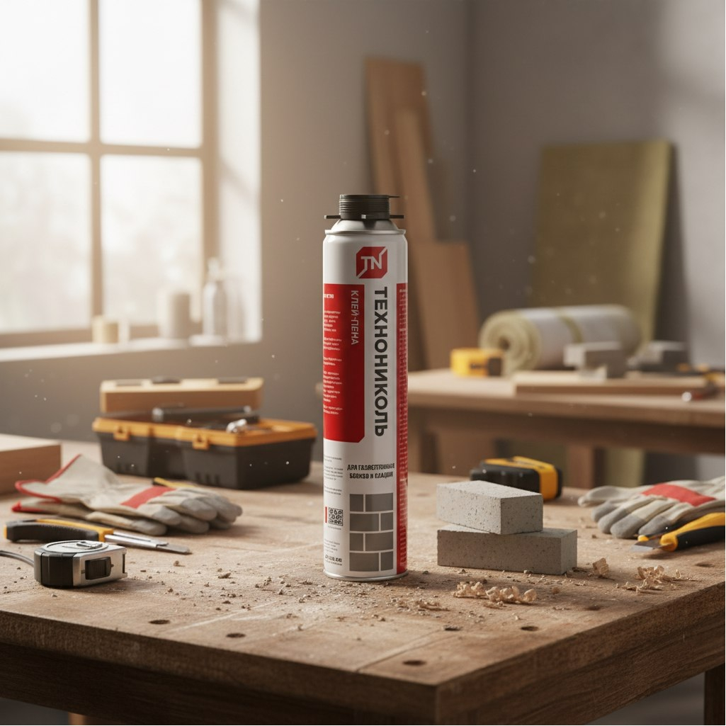 Клей-пена Технониколь для газобетонных блоков и кладки, всесезонная, 0.9 кг