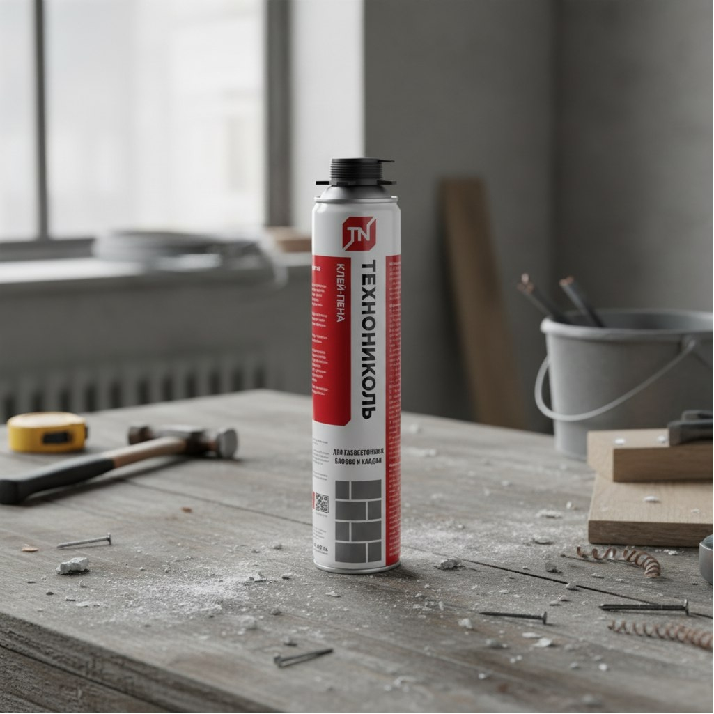 Клей-пена Технониколь для газобетонных блоков и кладки, всесезонная, 0.9 кг
