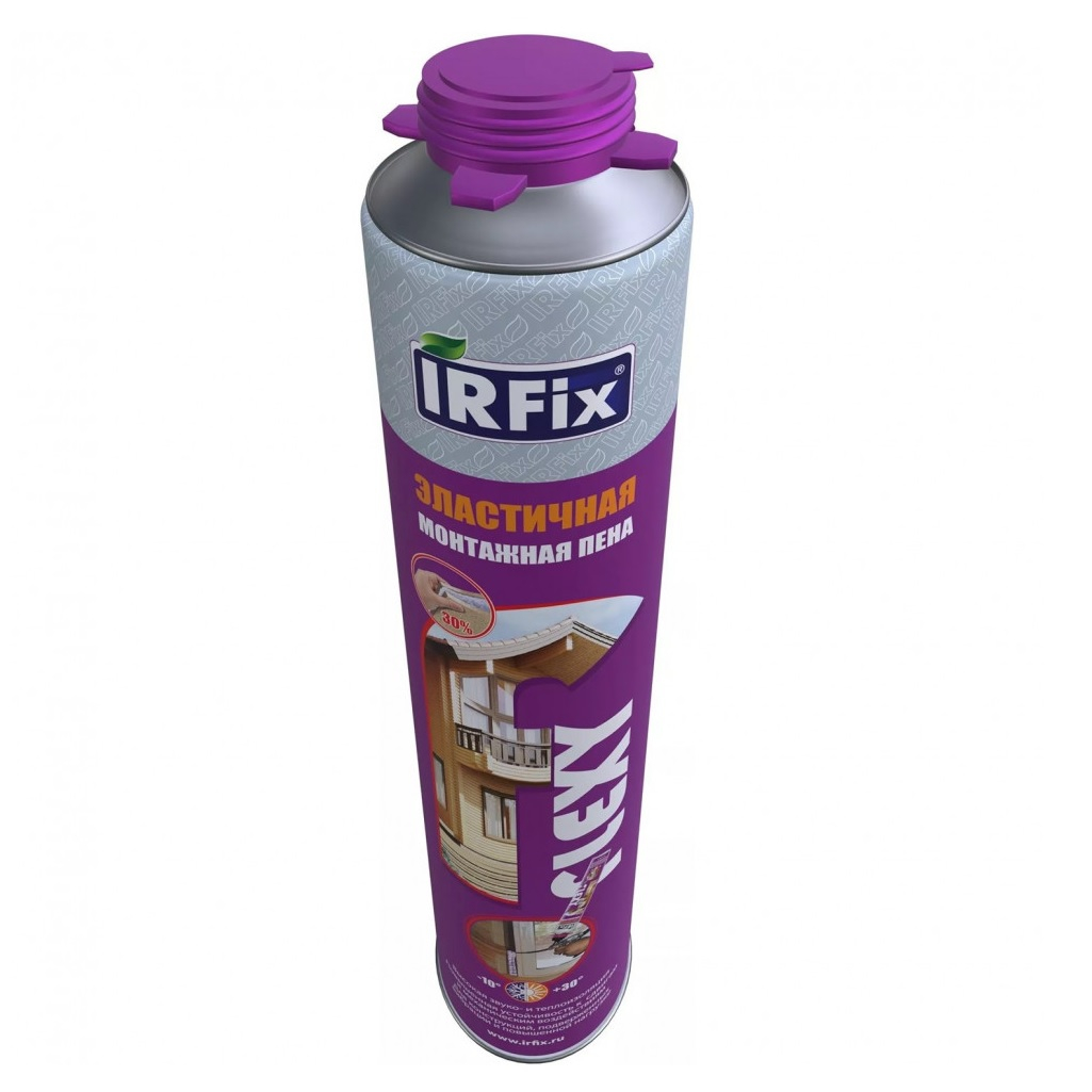 Пена монтажная IRFix FLEXY профессиональная, эластичная, акустическая, всесезонная, 800 мл