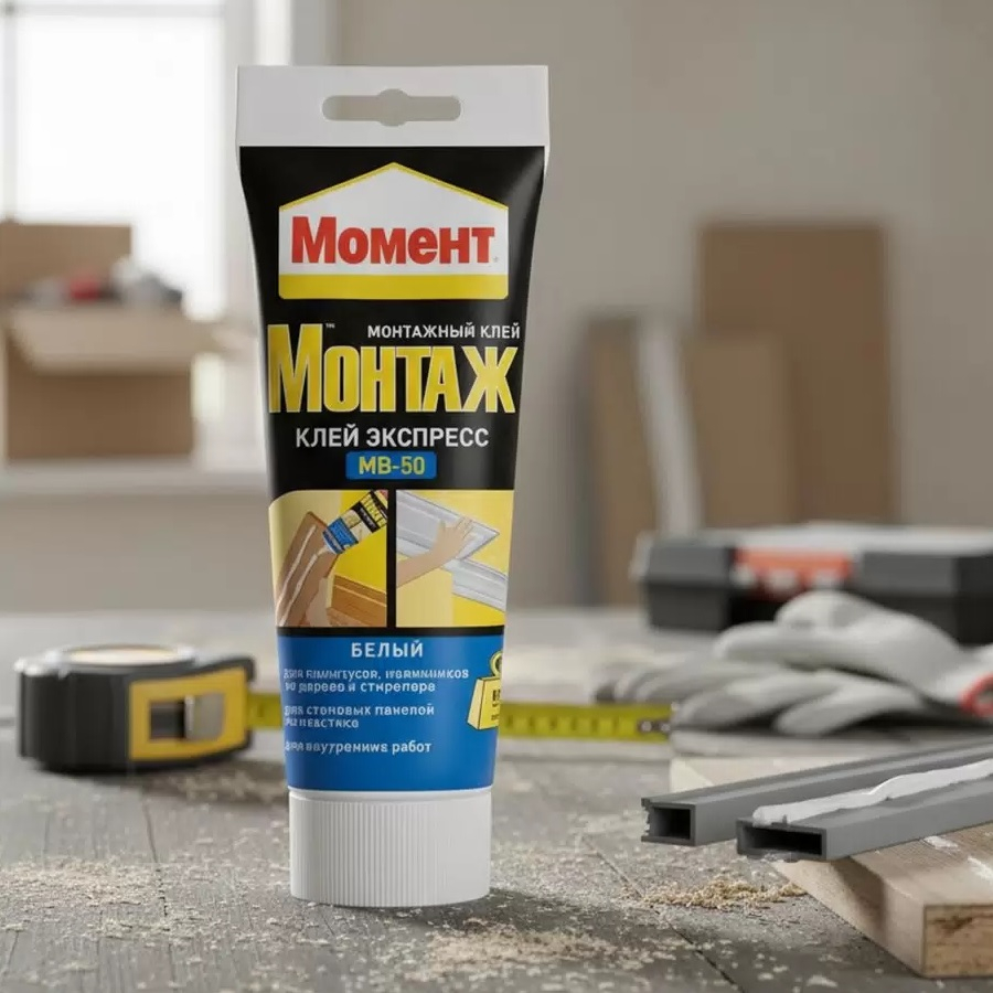 Жидкие гвозди Момент Монтаж Экспресс Декор МВ-50, 18705, белый, 250 г
