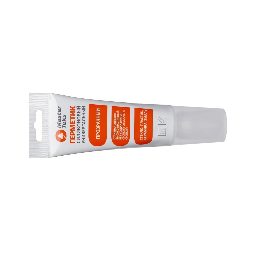 Герметик силиконовый MasterTeks Profimaster 279688, универсальный, прозрачный, 80 мл