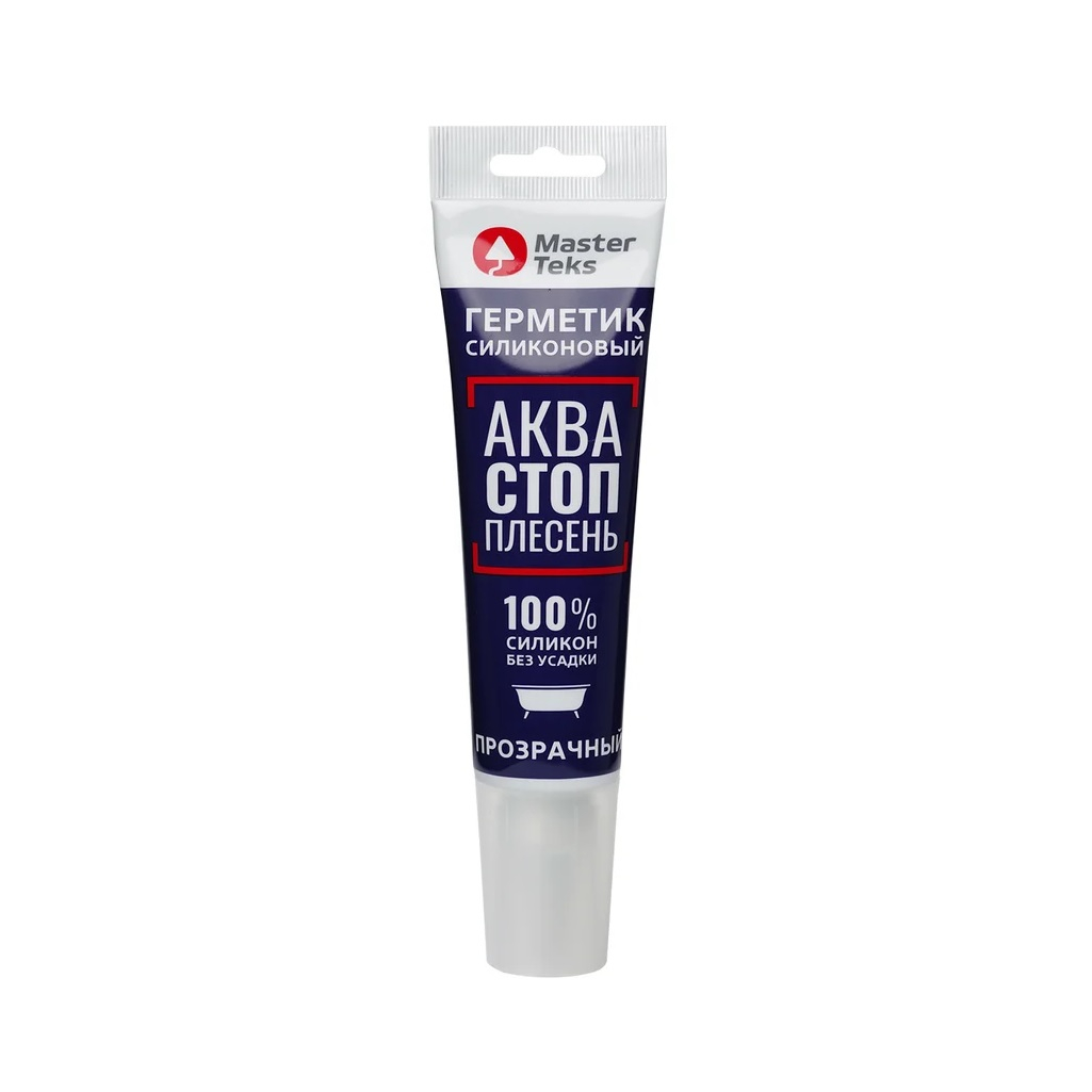 Герметик силиконовый MasterTeks Profimaster 278967, акваСТОПплесень, прозрачный, 80 мл