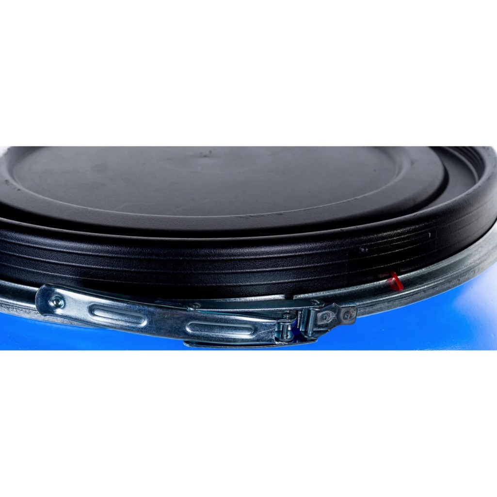 Бочка 220 литров, для воды, пищевая, полиэтиленовая, с крышкой на железном обруче, синяя