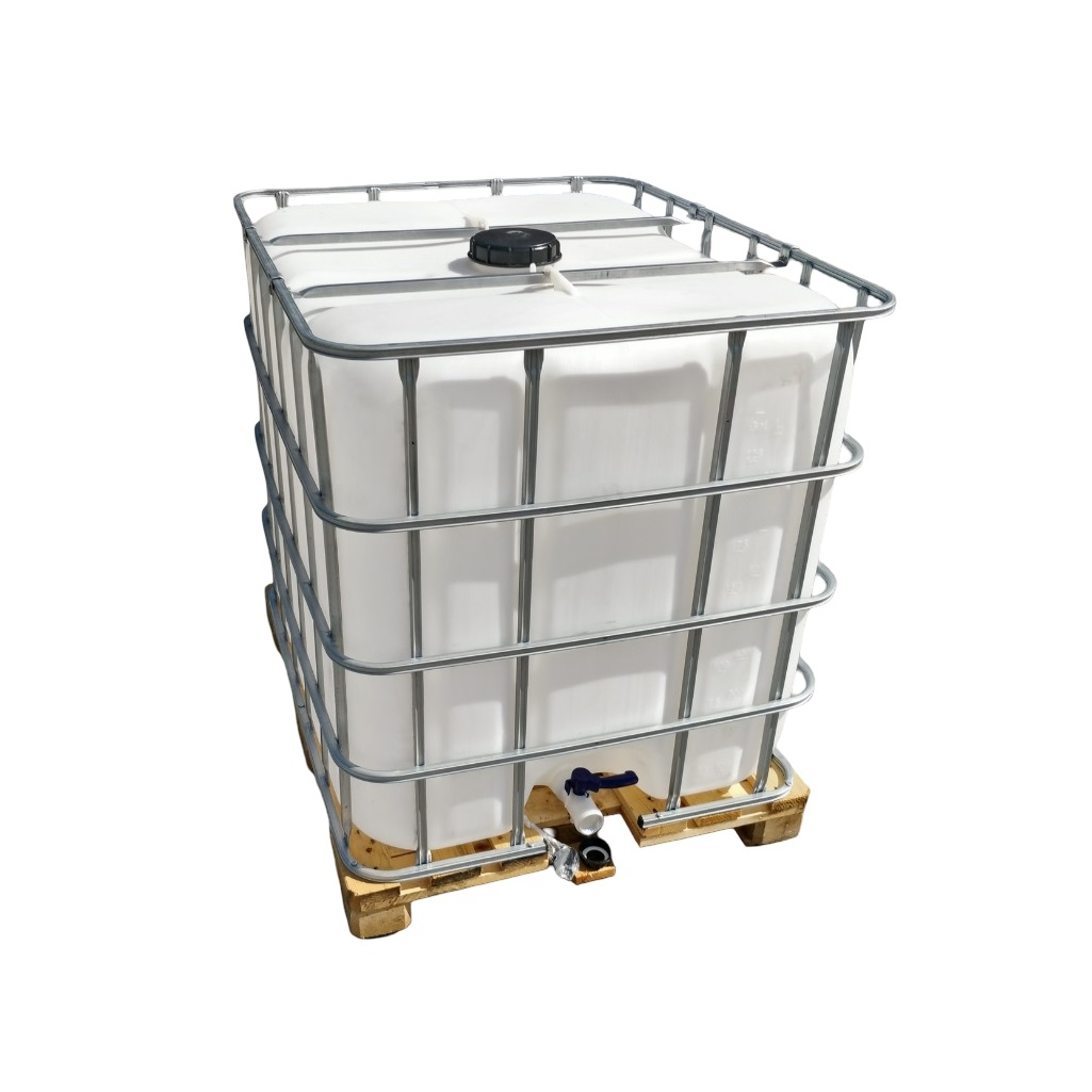 Куб 1000 литров пластиковый для технической воды, в металлической обрешетке на поддоне