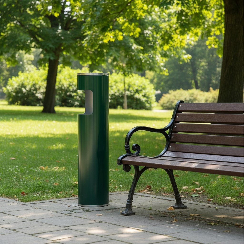 Урна-пепельница К-150, зеленая, для наружного и внутреннего использования, 10 л