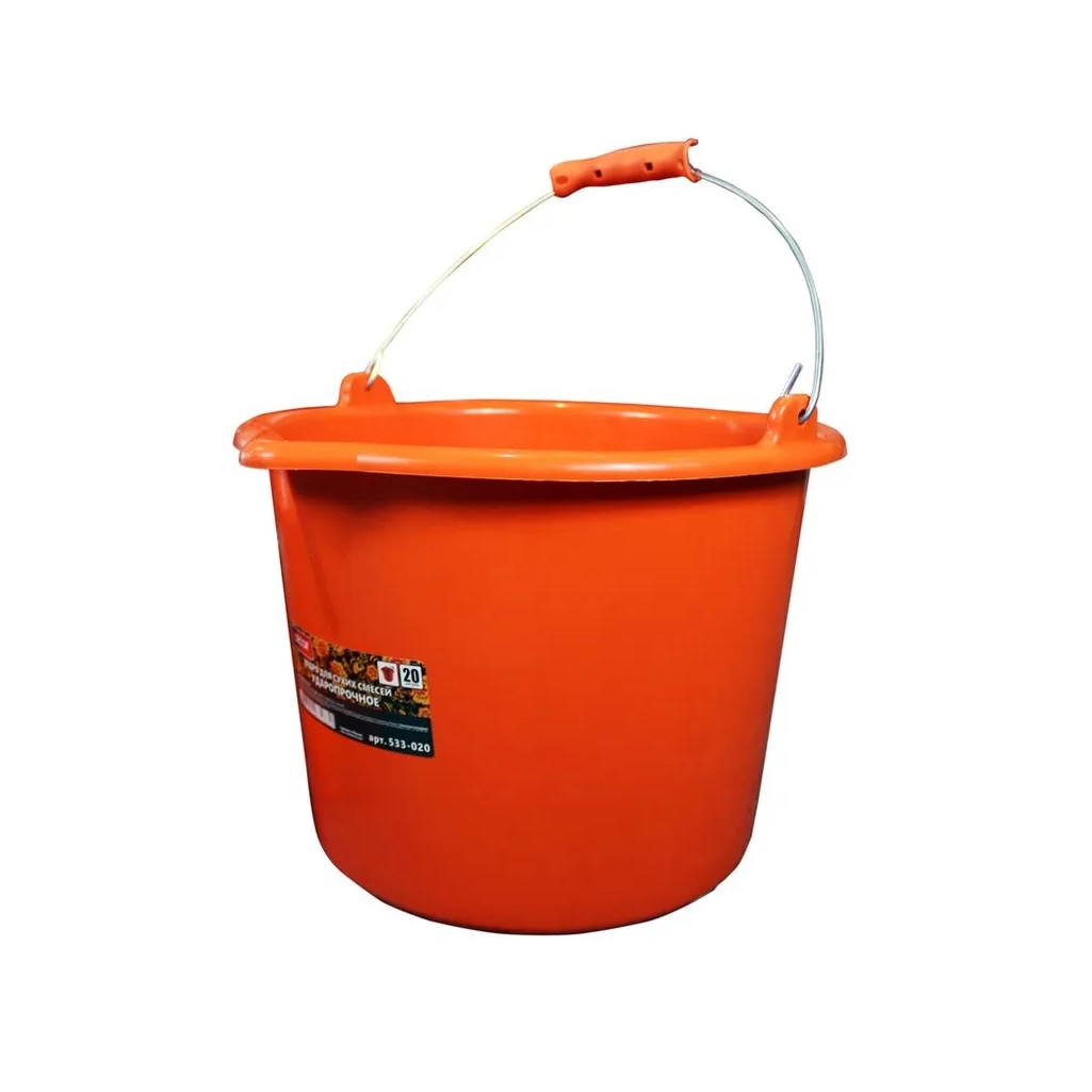 Ведро для красок и смесей Decor серия Profi 533-020, 20 л, ударопрочное, цвет оранжевый