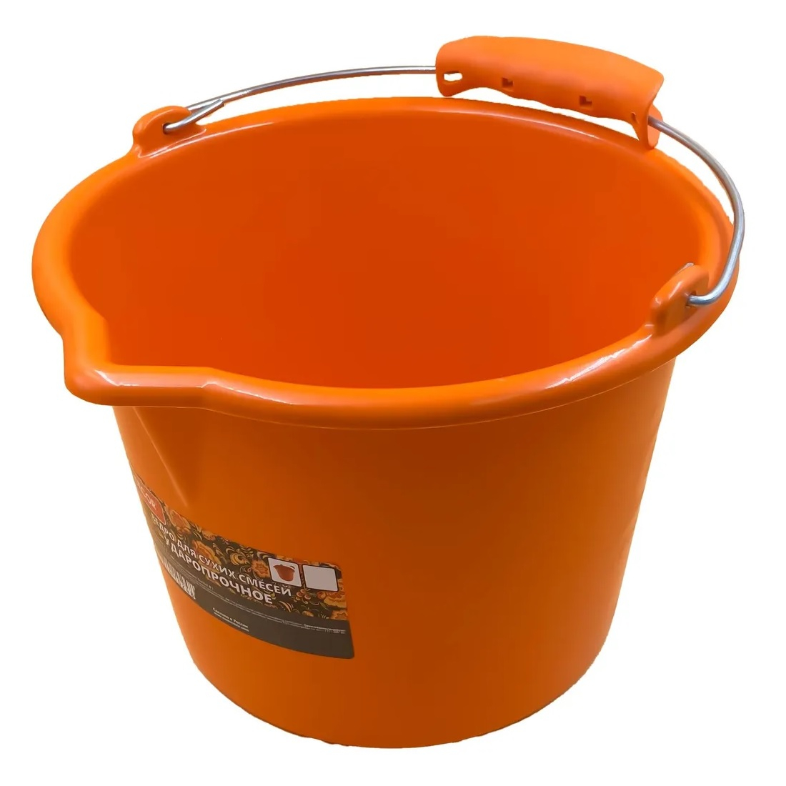 Ведро для красок и смесей Decor серия Profi 533-020, 20 л, ударопрочное, цвет оранжевый