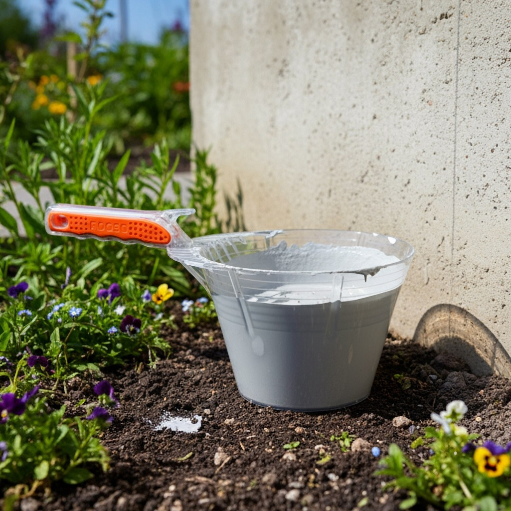 Ковш строительный Decor 670-2201, пластиковый, прозрачный, прорезиненная ручка, 1.1 л