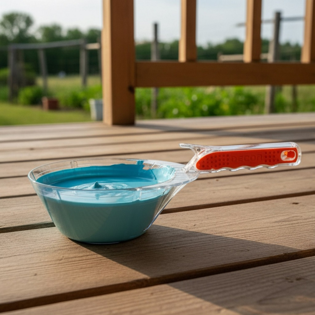 Ковш строительный Decor 670-2201, пластиковый, прозрачный, прорезиненная ручка, 1.1 л