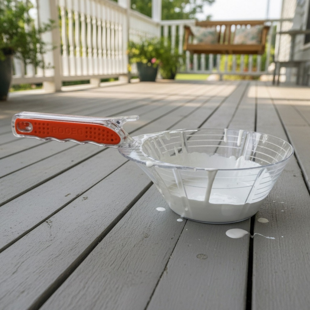 Ковш строительный Decor 670-2201, пластиковый, прозрачный, прорезиненная ручка, 1.1 л