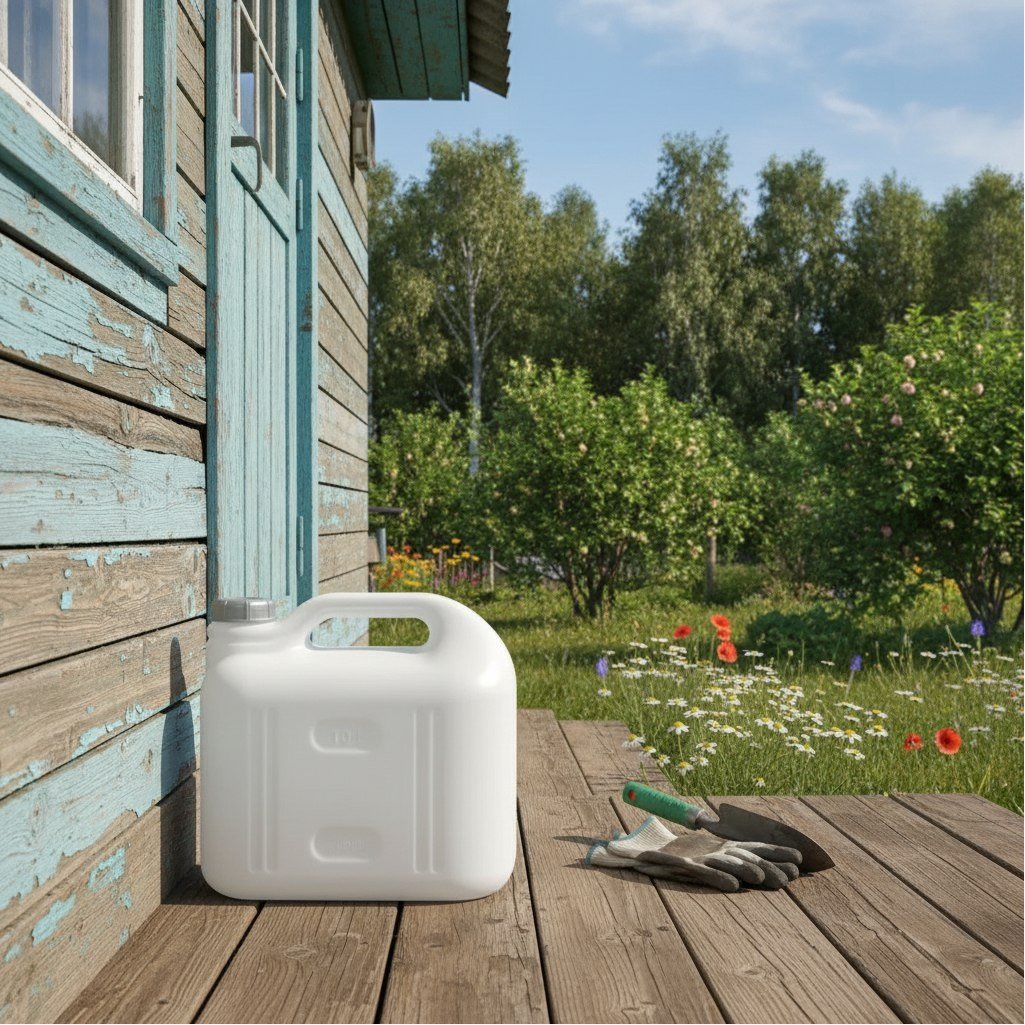 Канистра Martika Просперо С931БЕЛ, пластиковая, пищевая, прямоугольная, белая, 10 л