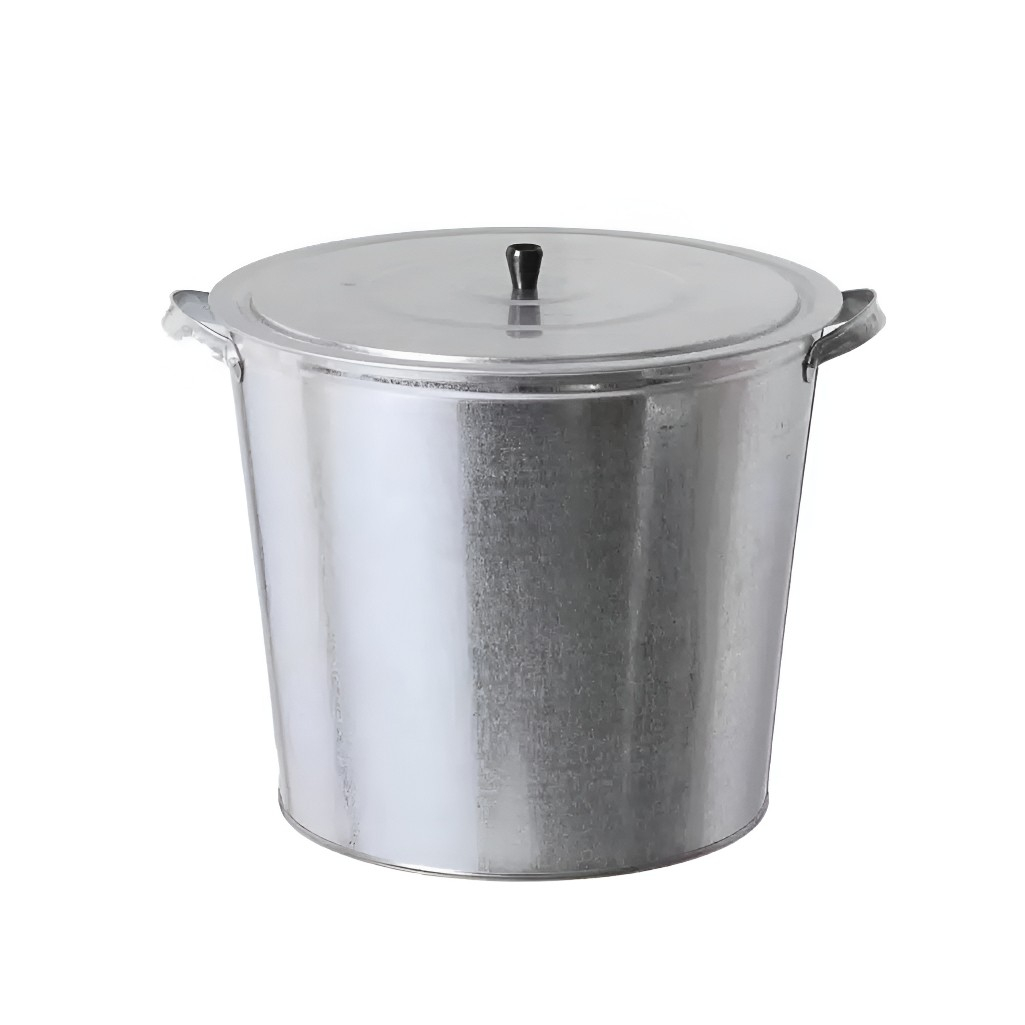 Бак 32 литра, для воды, для хранения, пищевой, стальной, оцинкованный, с крышкой, серебристый