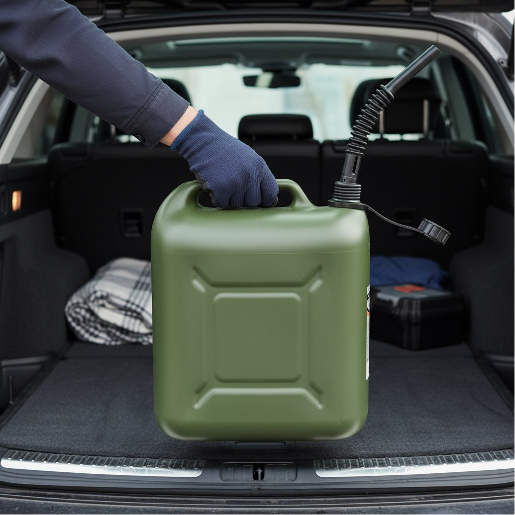 Канистра для ГСМ Stels 53127, пластик вертикальная, усиленная, винтовая крышка, 20 л