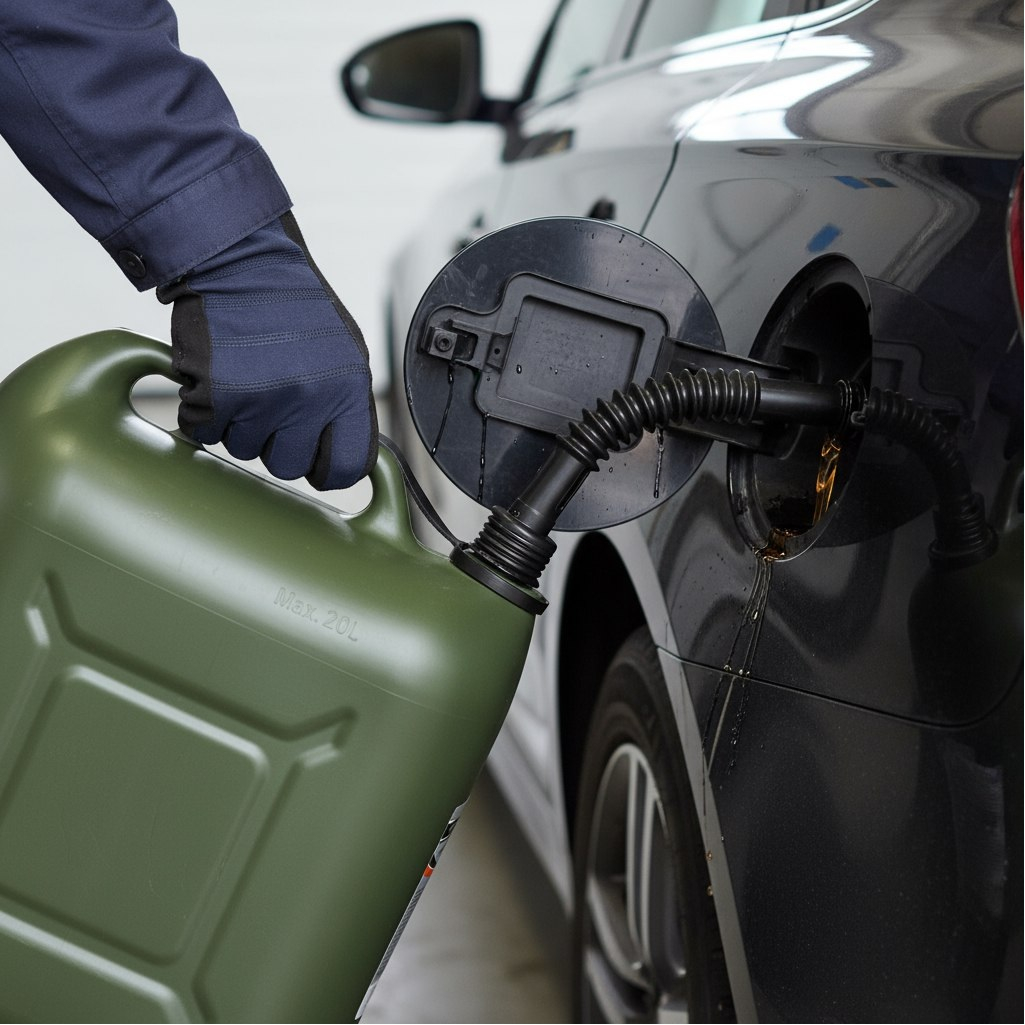 Канистра для ГСМ Stels 53127, пластик вертикальная, усиленная, винтовая крышка, 20 л