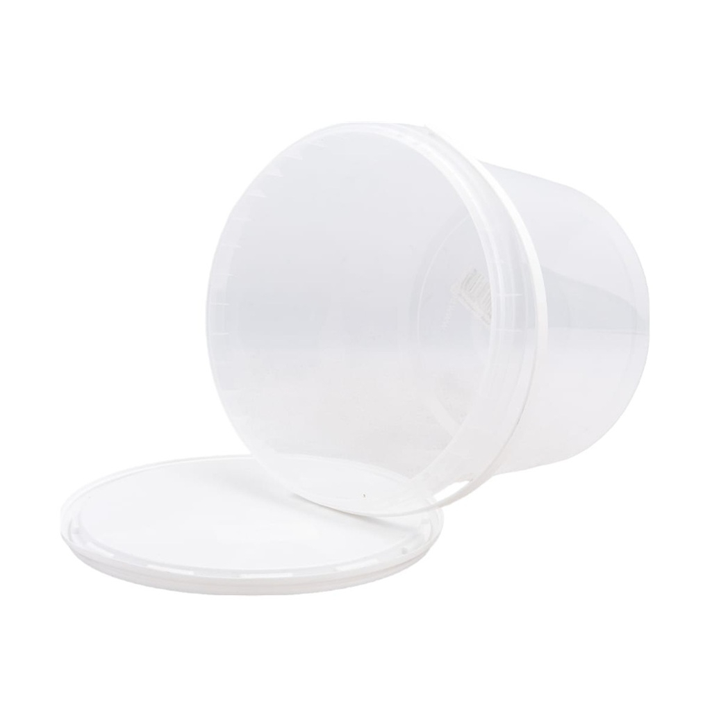 Ведро хозяйственное Бриг с крышкой, круглое, пластик, прозрачное, 2 л