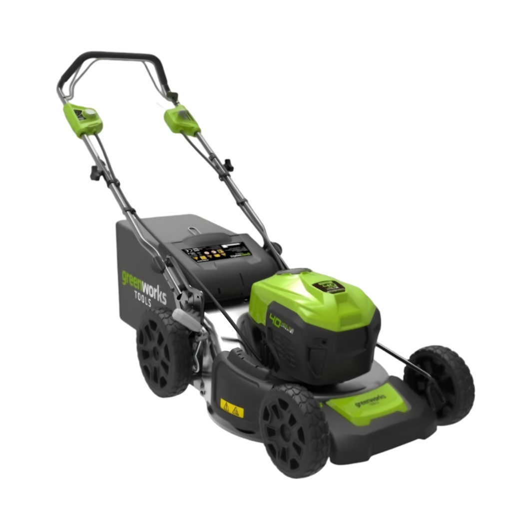 Газонокосилка аккумуляторная Greenworks GD40LM46SP 40В самоходная, травосборник 55 л, АКБ 4 A•ч, зарядное устройство