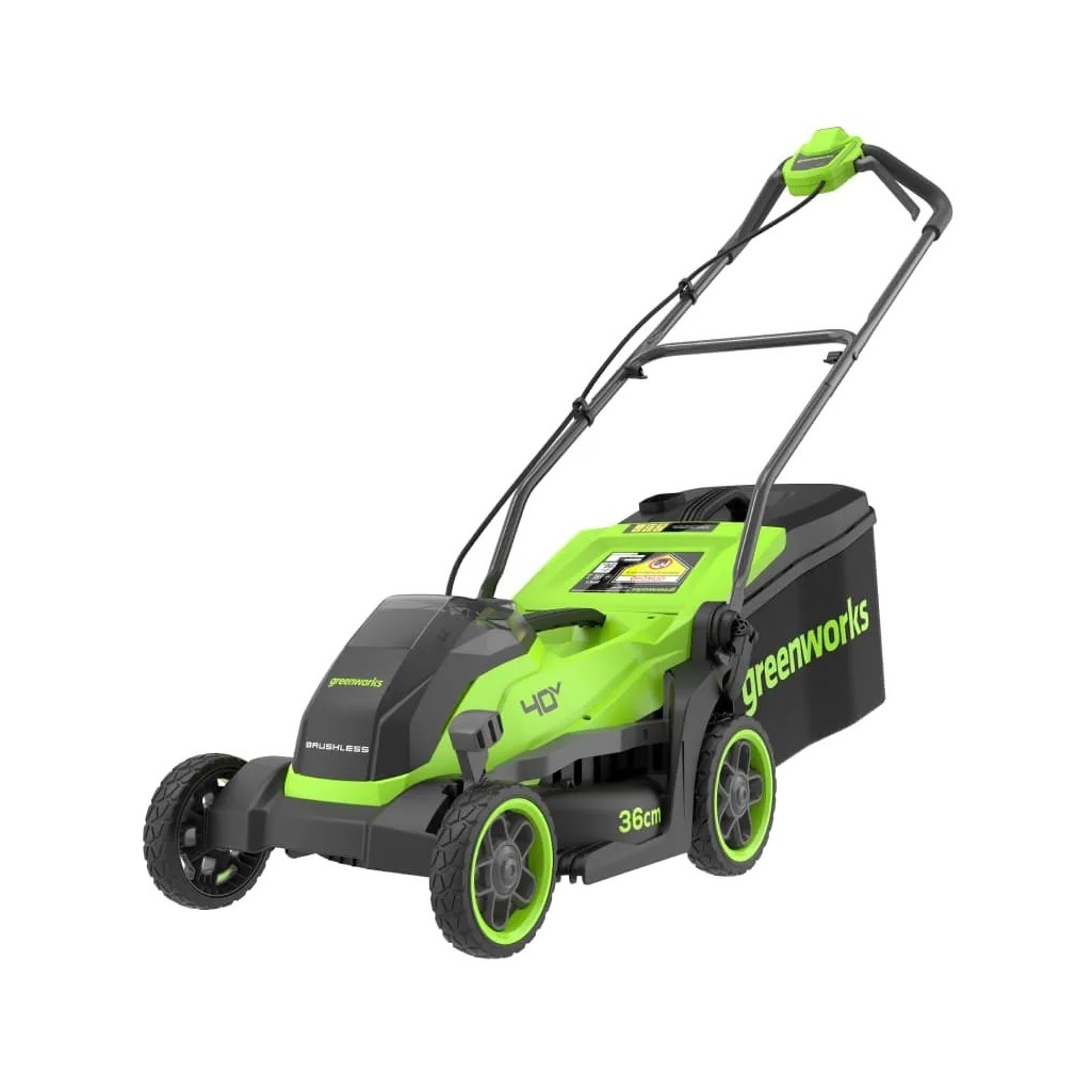 Газонокосилка аккумуляторная Greenworks 2520807UB, 40В травосборник 40 л, АКБ 4 A•ч, зарядное устройство