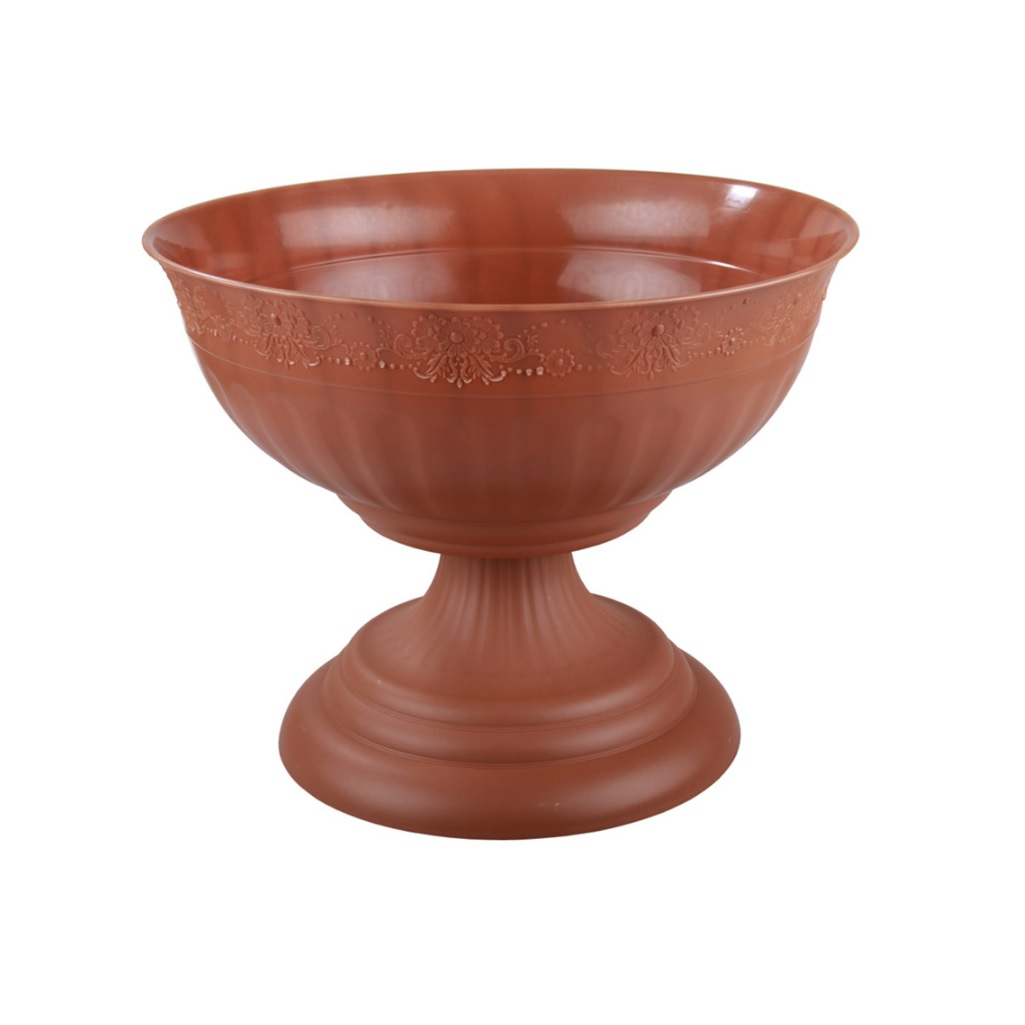 Вазон для цветов Альтернатива Венеция, М3132, пластик, коричневый, 17 л, диаметр 440 мм, высота 345 мм