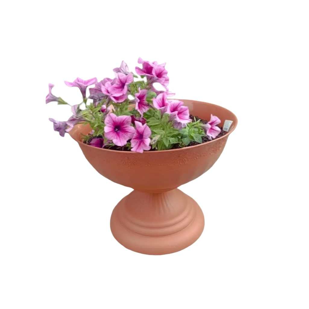 Вазон для цветов Альтернатива Венеция, М3132, пластик, коричневый, 17 л, диаметр 440 мм, высота 345 мм